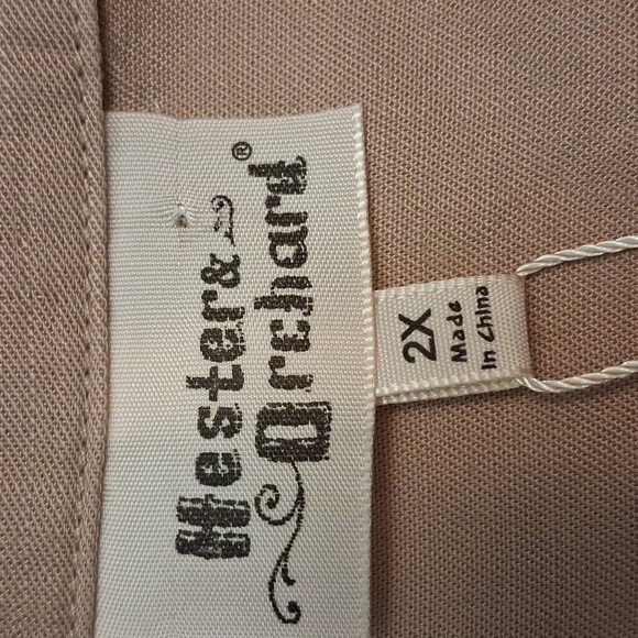 Hesters&Orchard size 2X women's khaki tencel button long sleeve/roll tab shirt. - Picture 9 of 17
